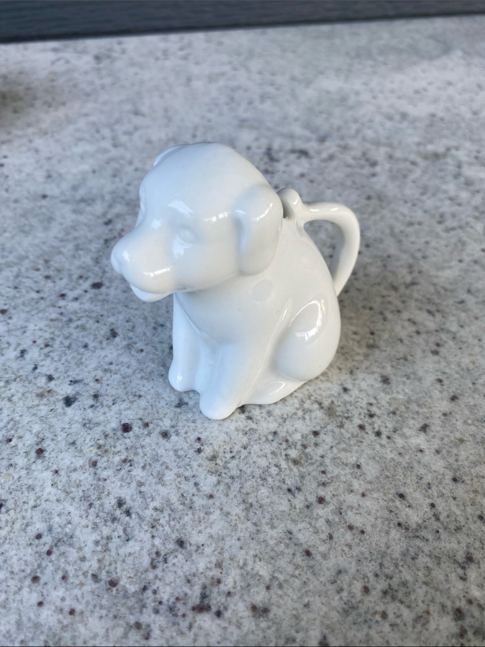 White Ceramic Puppy Creamer Pitcher